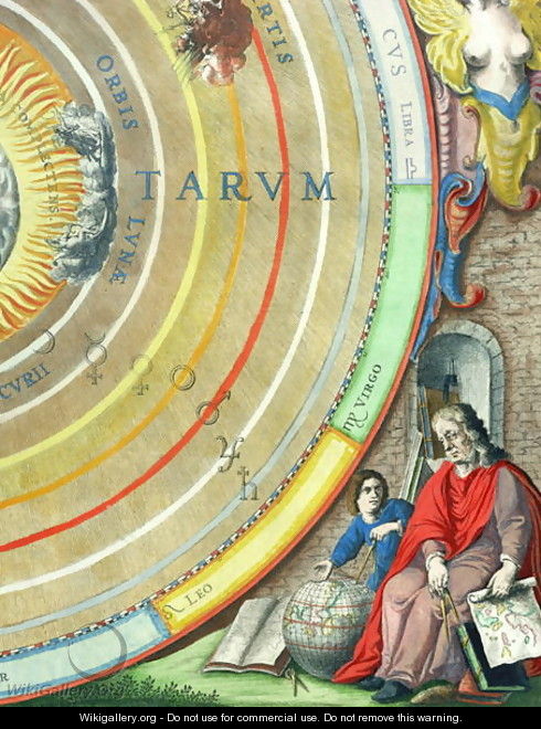 An Astronomer, detail from a map of the planets, from 