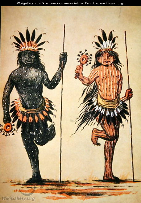 A Mandan tribal dance representing 