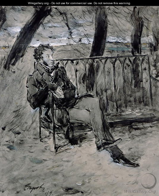 Alexander Pushkin (1865-1911) in a Park, 1899 - Valentin Aleksandrovich Serov