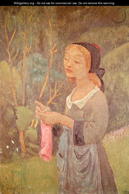 Young Girl with a Pink Stocking or Young Breton Knitting, 1920 - Paul Serusier