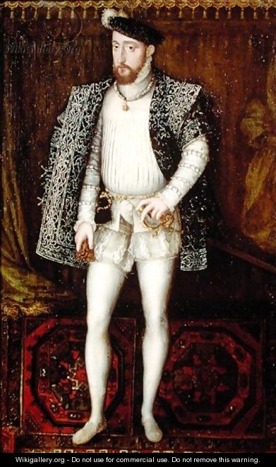 Portrait of Henri II (1519-59) King of France, 1547 - (workshop of) Clouet, Francois