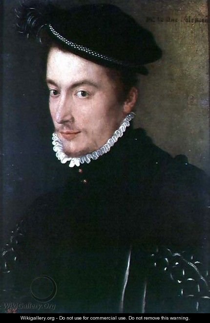 Portrait presumed to be Hercule-Francois de France (1554-84) Duke of Alencon, c.1560 - (attr. to) Clouet, Francois