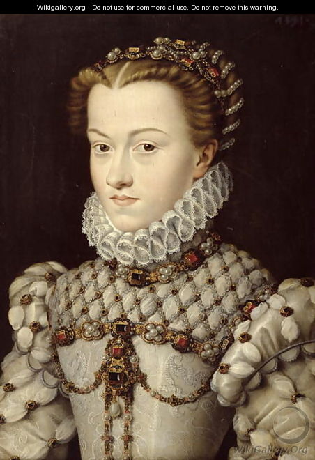 Portrait of Elisabeth of Austria (1554-92) 1571 - (attr. to) Clouet, Francois
