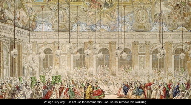 The Masked Ball at the Galerie des Glaces, 17th February 1745 - Charles-Nicolas II Cochin