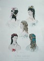 Hairstyles with ribbons, illustration from 