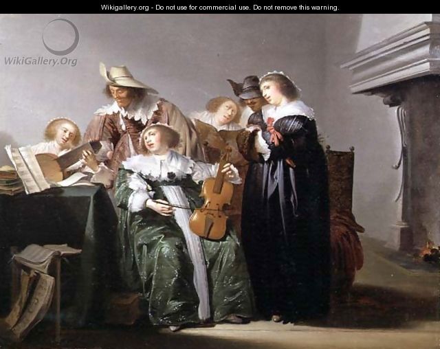 Elegant Figures Music Making in an Interior - Pieter Codde