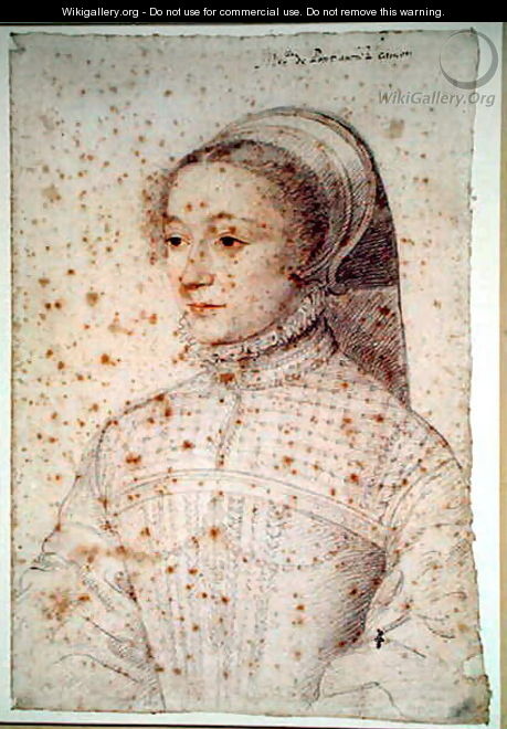 Barbe de Pons (c.1520-c.1590) wife of Jean de Montferrand, Baron de Canjon, c.1551 - (studio of) Clouet
