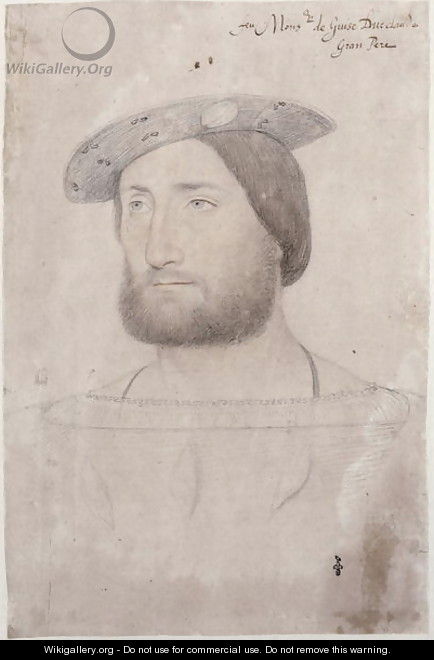 Portrait of Claude de Lorraine (1496-1550) Duc de Guise, c.1525 - (studio of) Clouet