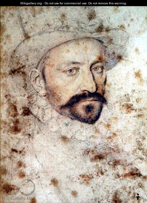 Portrait od an unknown man, maybe marquis de Ragny, c.1575 - (studio of) Clouet