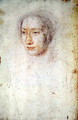 Portrait of an unknown Lady, probabely Madeleine d'Ognies en Flandres, dame de Castelpers, c.1538 - (studio of) Clouet