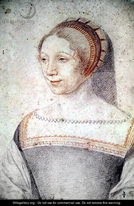 Unknown portrait of a young Lady, probely Diane, bastard of France, duchesse de Montmorency, then of Angouleme and Chatellerault, c.1540 - (studio of) Clouet