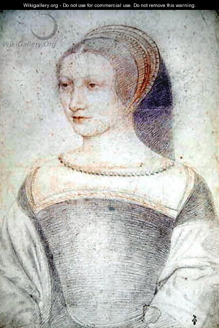 Portrait of an unknown Lady, probabely Charlotte de Moulin, demoiselle de Bry, c.1530 - (studio of) Clouet
