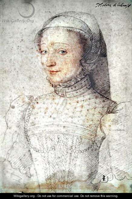Philiberte de Clermont (1520-1604), femme de Jean, sire de Caerousse, c.1558 - (studio of) Clouet