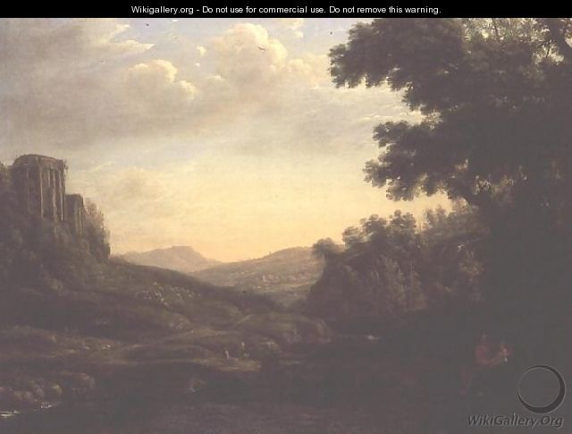 Extensive Wooded Landscape with Ruined Temple - Claude Lorrain (Gellee)