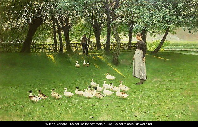 The Duck Girl, early 1880s - Emile Claus