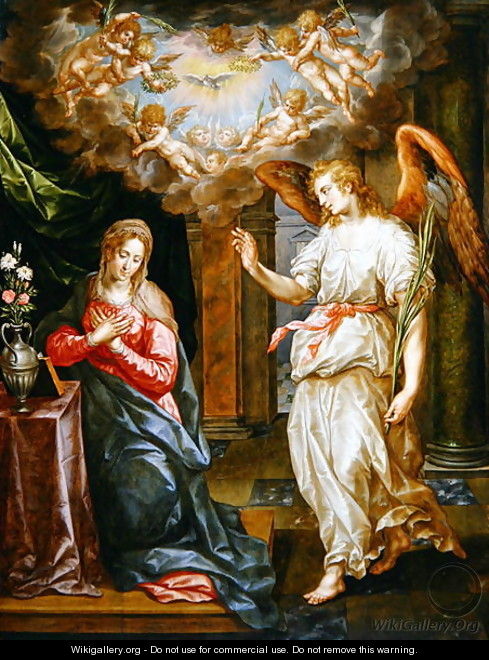 The Annunciation - Hendrick De Clerck - WikiGallery.org, the largest ...