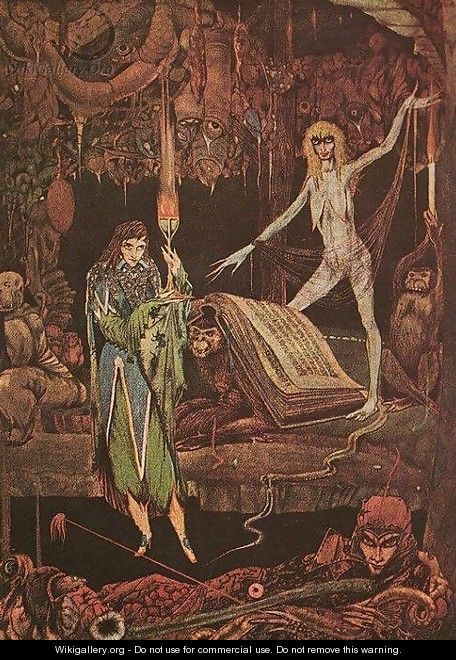 "Methinks, a Million Fools in Choir are Raving and Will Never Tire", illustration from Faust by Goethe, 1925 - Harry Clarke