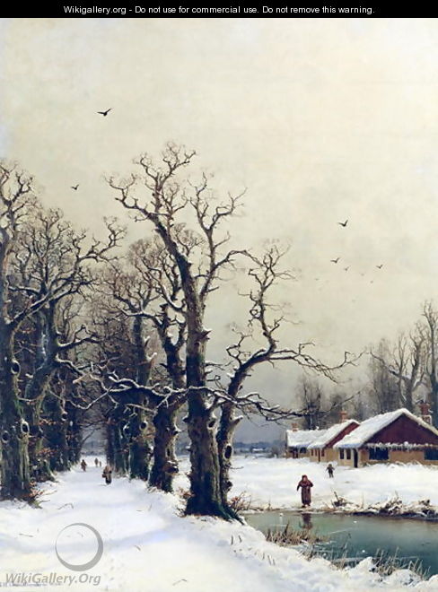 Winter scene - Nils Hans Christiansen