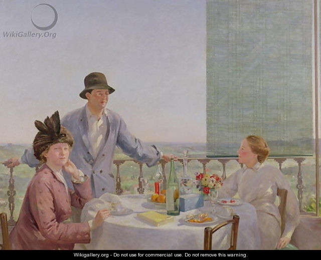 Portrait group with Albert Rutherston (1881-1953) (After Lunch) 1910 - Gerard Chowne