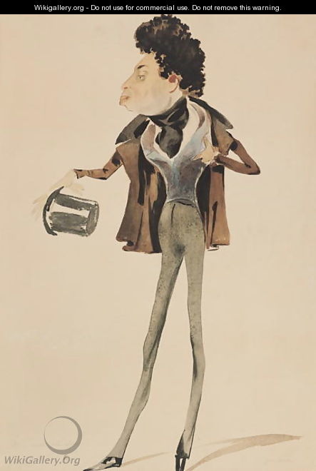 Caricature of Alexander Dumas Pere (1802-70) - Pierre Luc Charles Ciceri