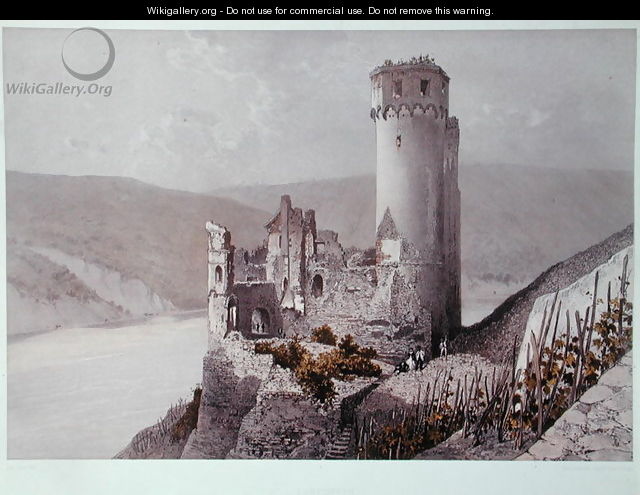 Schloss Ehrenfels in the Rhine Valley, c.1863 - Eugène Cicéri