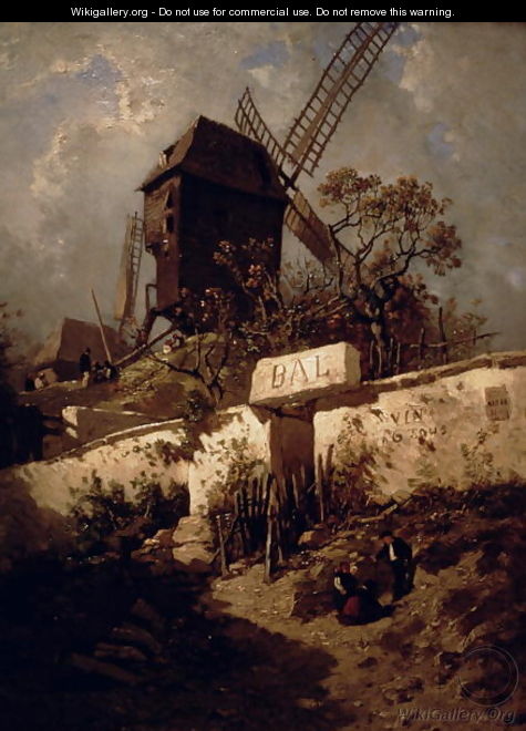 The Moulin de la Galette at Montmartre in 1856 - Eugène Cicéri