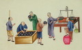 Chinese dealers testing and weighing opium, from 