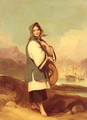 Portrait of a Eurasian girl against a Chinese River Landscape - George Chinnery