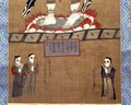 Female figures making offerings to Avalokitesvara (Guanyin) (detail from a hanging scroll from the Dunhuang Caves, 664 AD) - Anonymous Artist