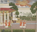 Muhammad Shah in a Palanquin, c.1730-40 - (attr. to) Chitarman (fl.1715-1760)