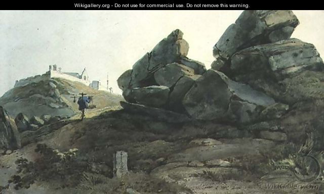Rocks and a Hill Convent, China - George Chinnery
