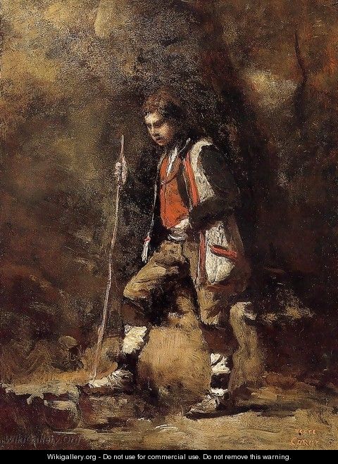 Young Italian Patriot in the Mountains - Jean-Baptiste-Camille Corot