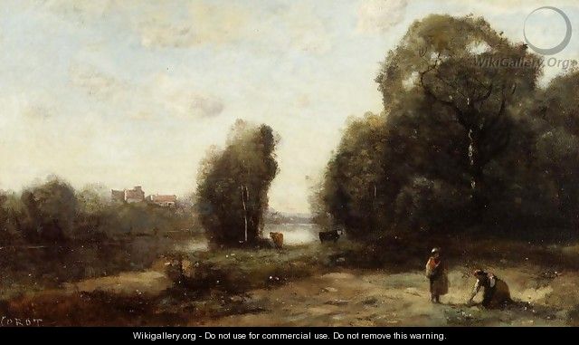 Field by a River - Jean-Baptiste-Camille Corot