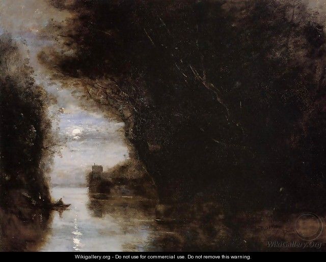 Moonlit Landscape - Jean-Baptiste-Camille Corot