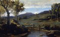 Roman Countryside - Rocky Valley with a Herd of Pigs - Jean-Baptiste-Camille Corot