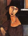 Jeanne Hebuterne with Hat and Necklace - Amedeo Modigliani