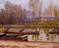Barges on the Loing Canal, Spring - Alfred Sisley