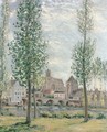 View of Moret-sur-Loing through the Trees - Alfred Sisley