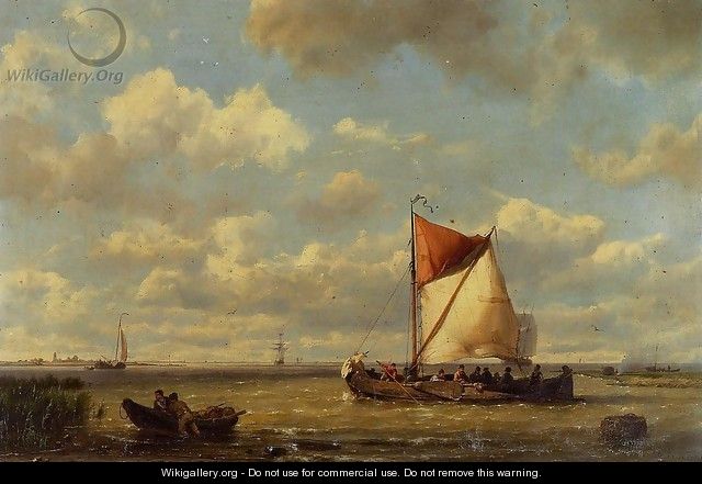 Shipping in a Calm on the Zuyder Zee - Hermanus Jr. Koekkoek