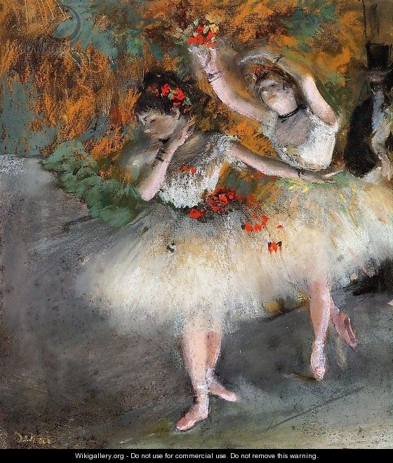 Two Dancers Entering the Stage - Edgar Degas