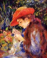 Mademoiselle Marie-Therese Durand-Ruel Sewing - Pierre Auguste Renoir