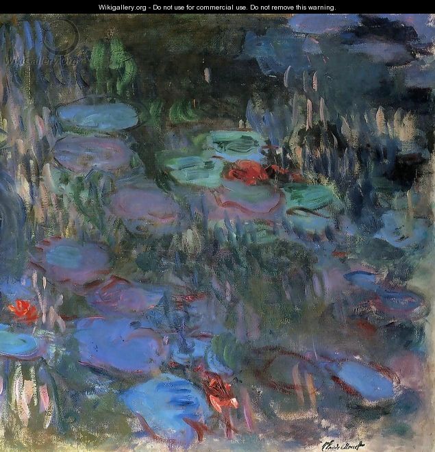 Water-Lilies, Reflections of Weeping Willows (right half) - Claude Oscar Monet