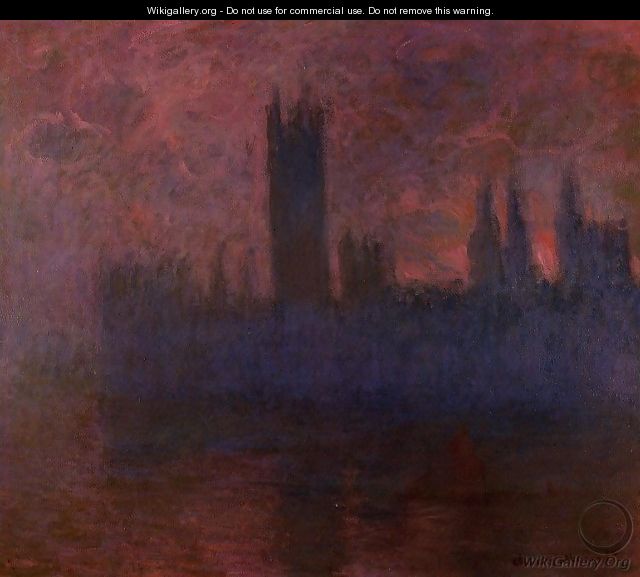 Houses of Parliament, London, Symphony in Rose - Claude Oscar Monet