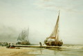 Dutch Fishing Boats on the Beach with Groups of Fisherfolk, 1856 - Edward William Cooke