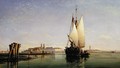 The Euganean Hills and the Laguna of Venice - Trabaccola Waiting for the Tide, Sunset, 1853 - Edward William Cooke