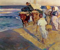 Towing in the boat, Valencia Beach, 1916 - Joaquin Sorolla y Bastida