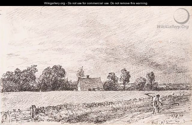 Cottages and road, East Bergholt - John Constable