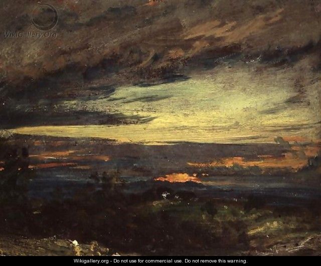Sunset study of Hampstead, looking towards Harrow - John Constable