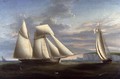 A topsail schooner and a schooner of the Royal Yacht Squadron off the coast of Dorset - Nicholas Condy