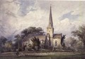 View from the South-east of a Church and a Churchyard - J. Colson